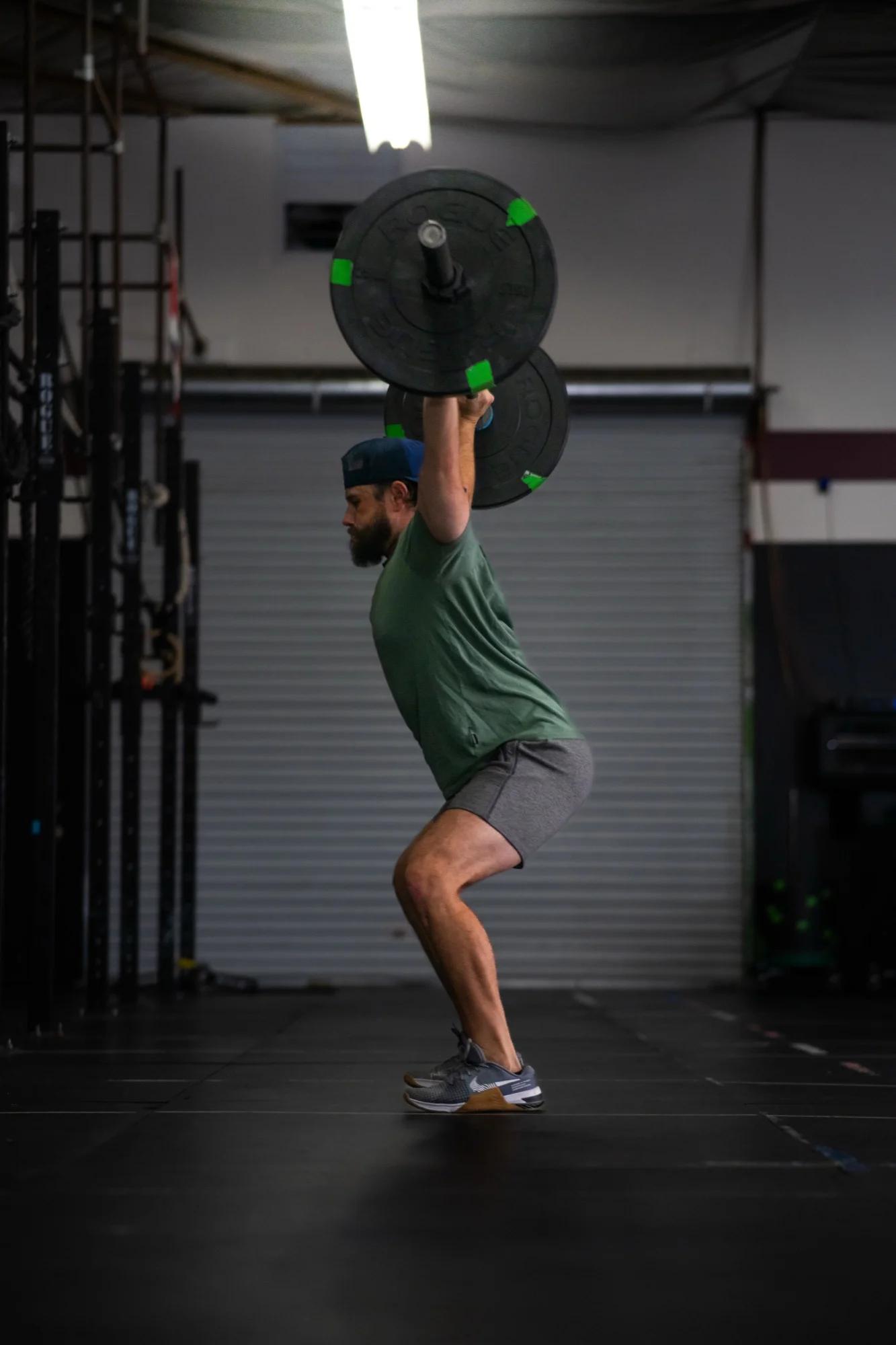 Trent McCarthy demonstrating proper weightlifting form during a training session